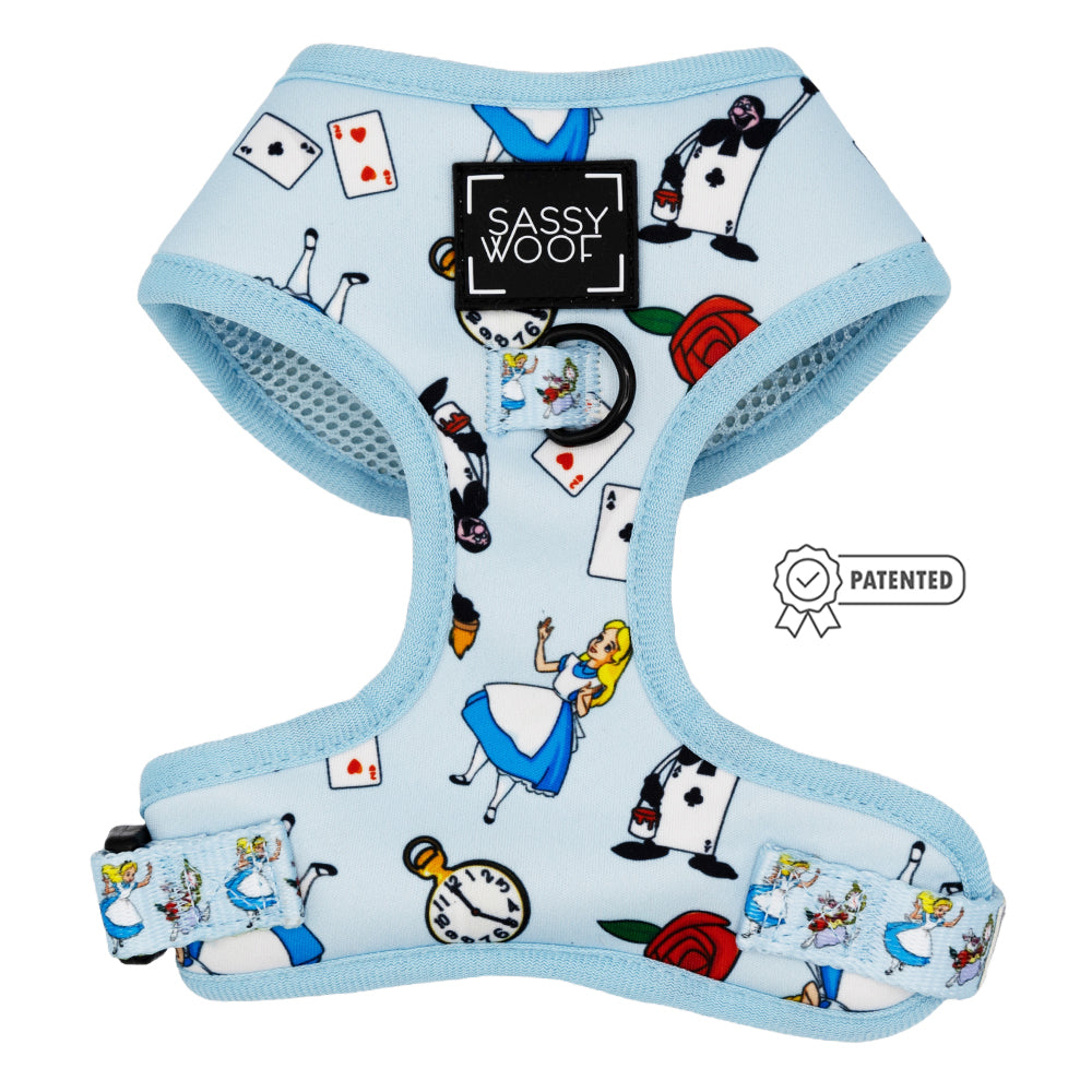 Dog Adjustable Harness - Alice in Wonderland (Blue)