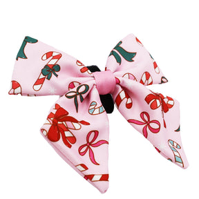 Dog Sailor Bow - Candy Cane Coquette