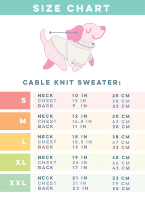 Dog Cable Knit Sweater - Pastel