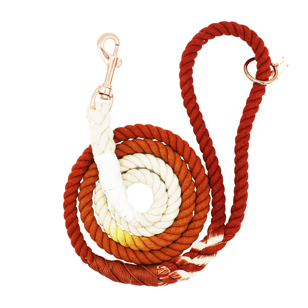 Dog Rope Leash - Ombre Orange | Sassy Woof Product