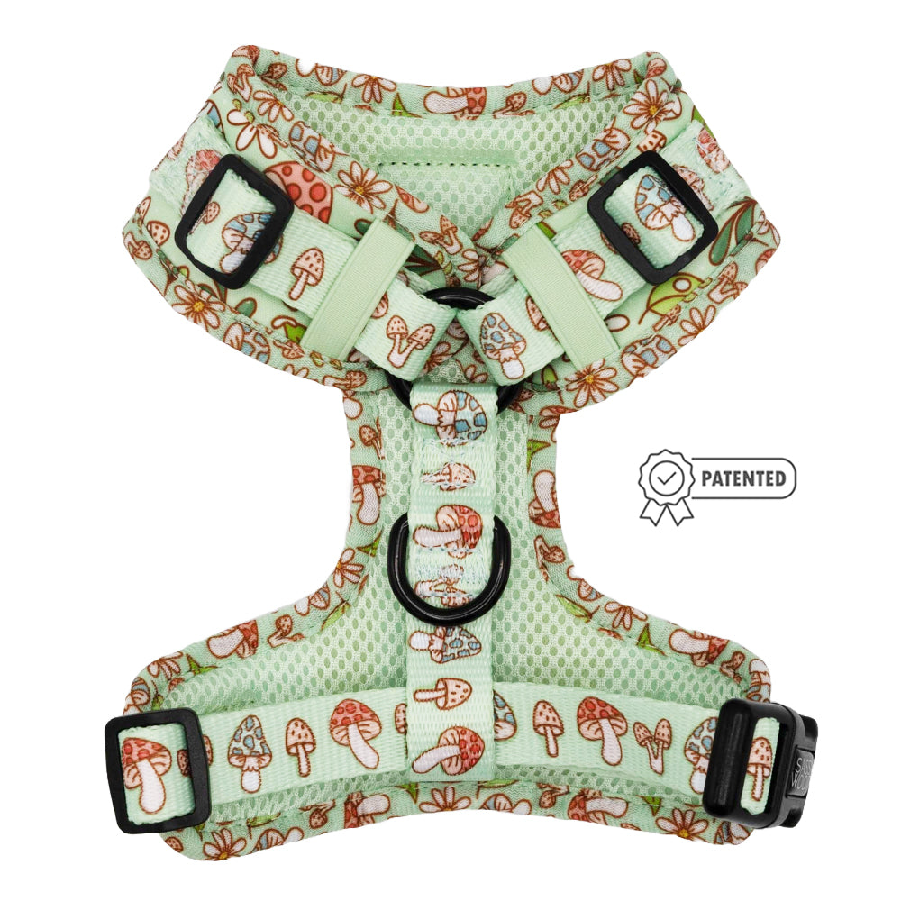 Dog Adjustable Harness - Shrooms & Blooms