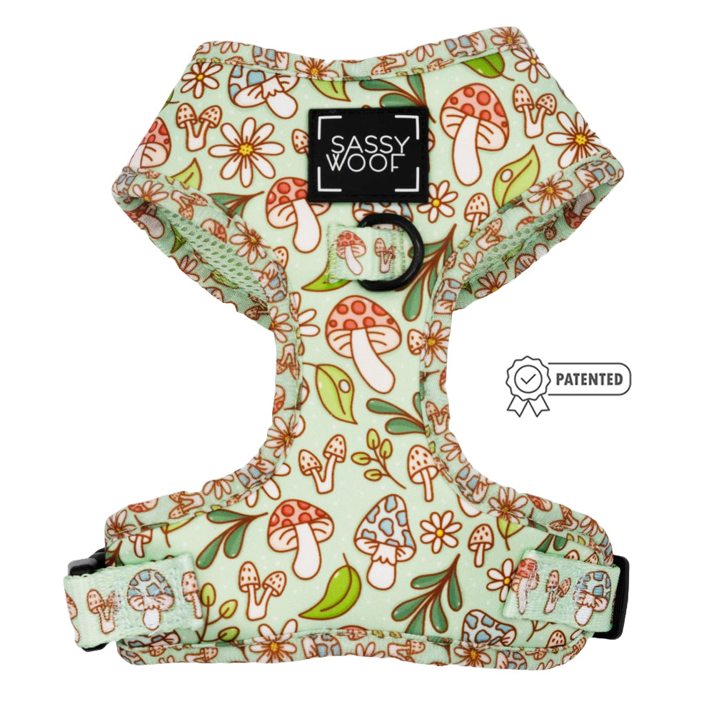 Dog Adjustable Harness - Shrooms & Blooms