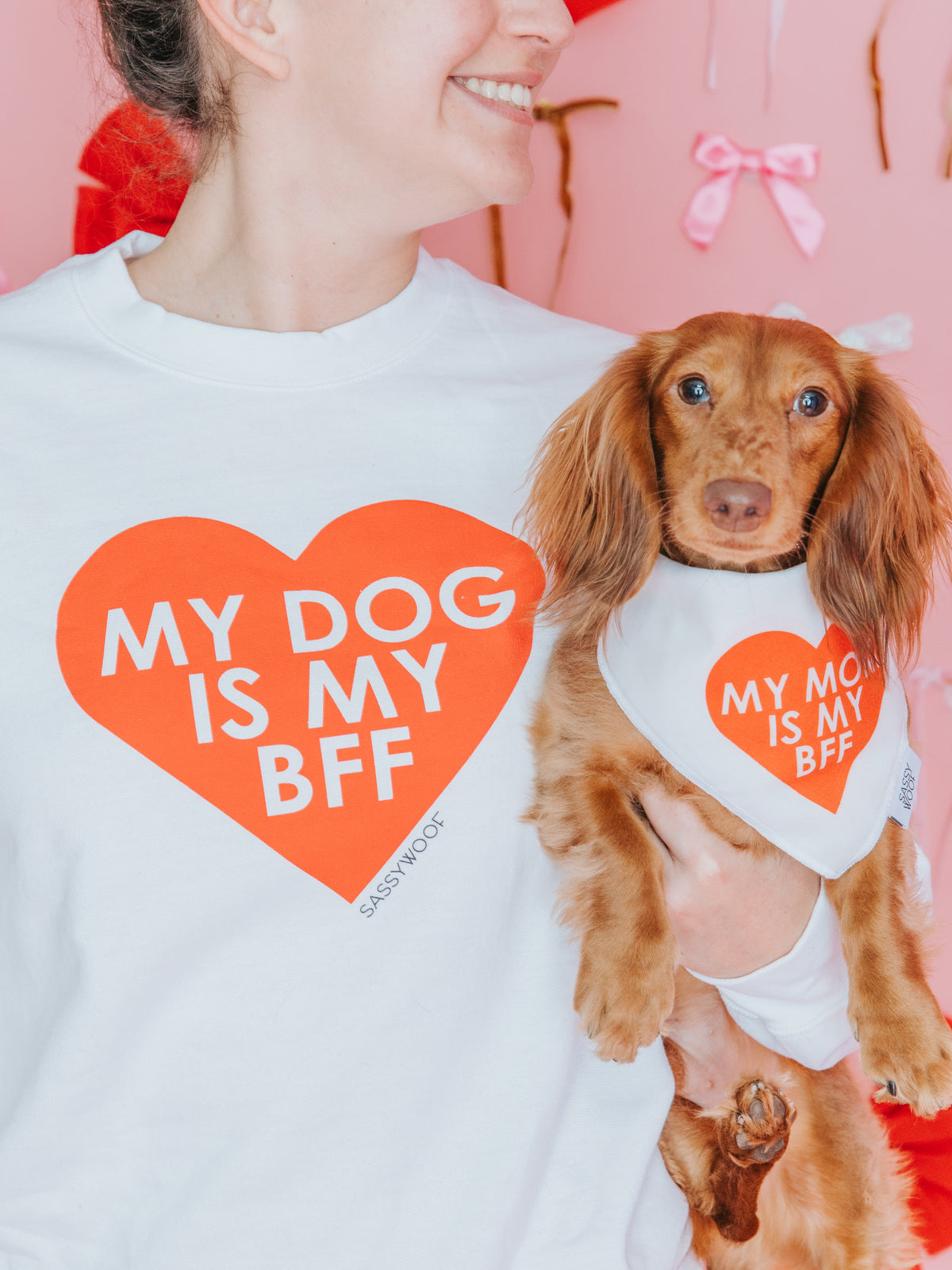 Crewneck Sweatshirt - My Dog is my BFF (RED)